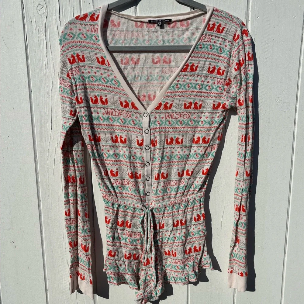 Wildfox Intimates Thermal Romper Pajamas XS
